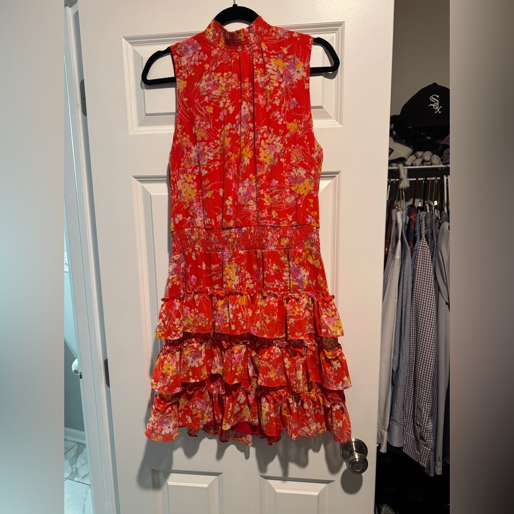 Floral high neck dress